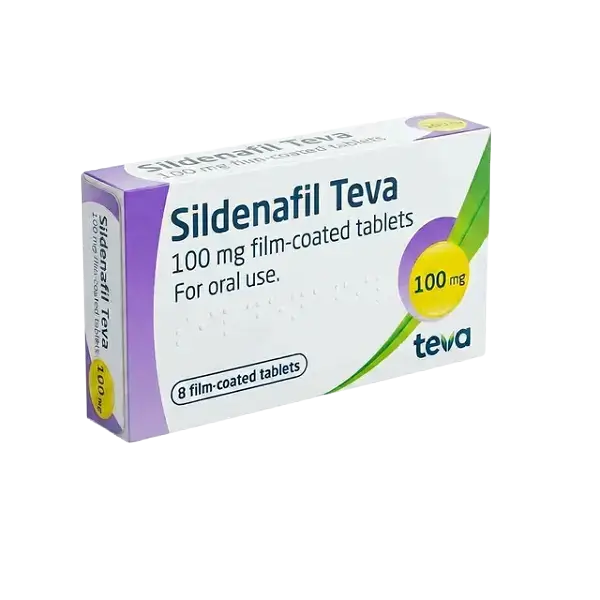 אריזת Sildenafil Teva 100 mg - סילדנאפיל טבע 100 מ״ג